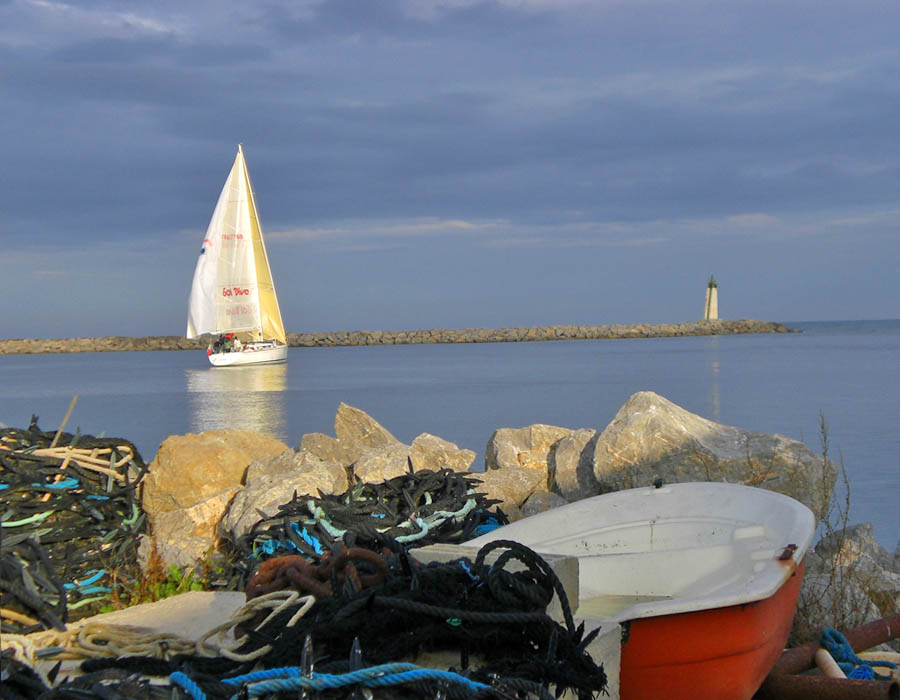 Hafenausfahrt beim Austernficher Hafenausfahrt beim Austernficher